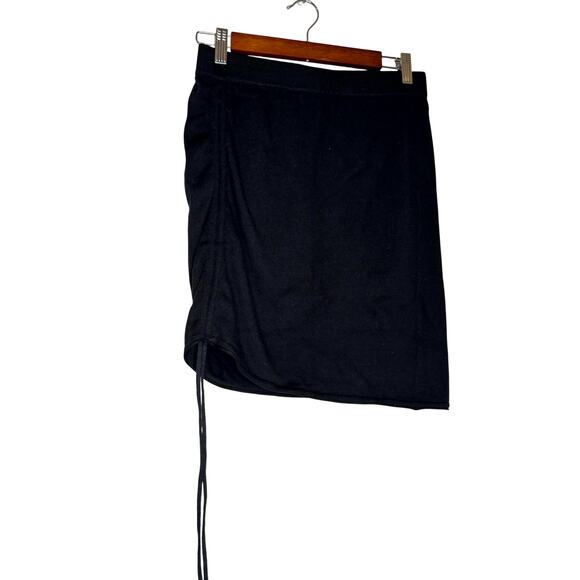 Modern Citizen Taryn Ruched Rib Knit Mini Skirt Black NWOT Women’s Size Medium - Picture 2 of 7